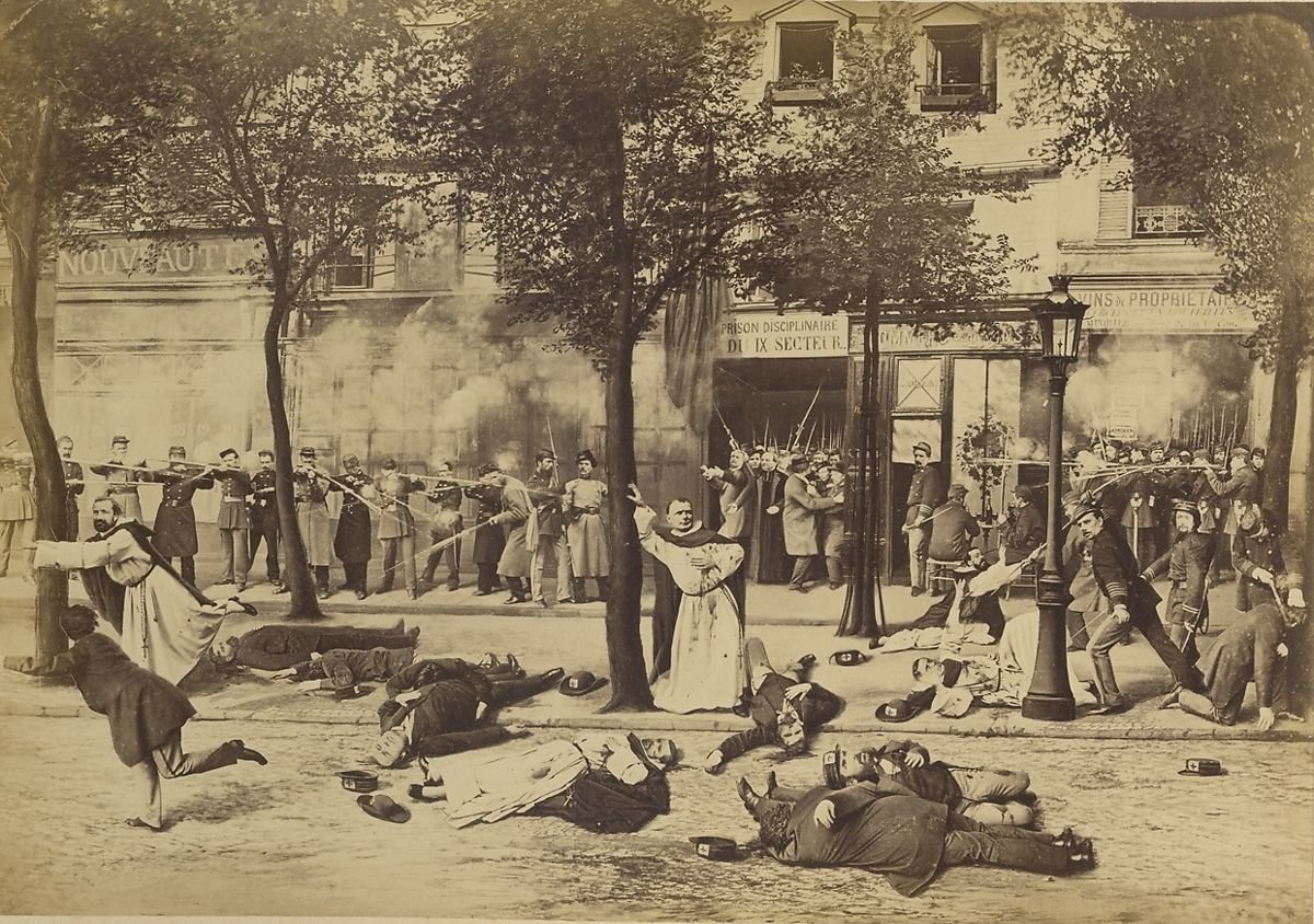 Exécution des dominicains d'Arcueil. Exécution des dominicains d'Arcueil. Photomontage d'Ernest Eugène Appert. © Metropolitan Museum of Art.