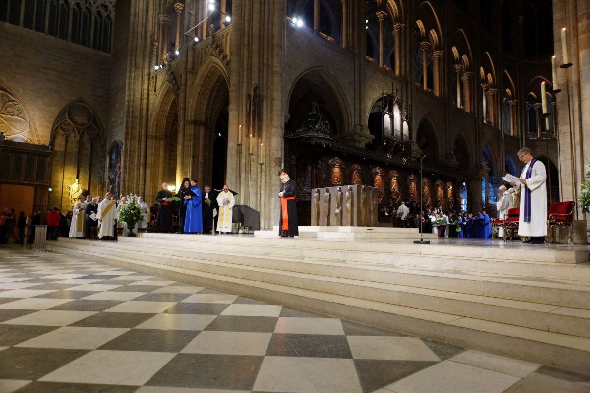 Prière œcuménique pour la sauvegarde de la création. Accueil par le cardinal André Vingt-Trois © Yannick Boschat / Diocèse de Paris.