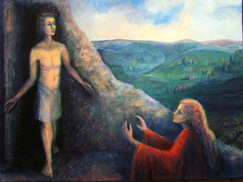 Christ sortant du tombeau. © Isabelle Hennessy Acrylique sur toile, 73x54cm 