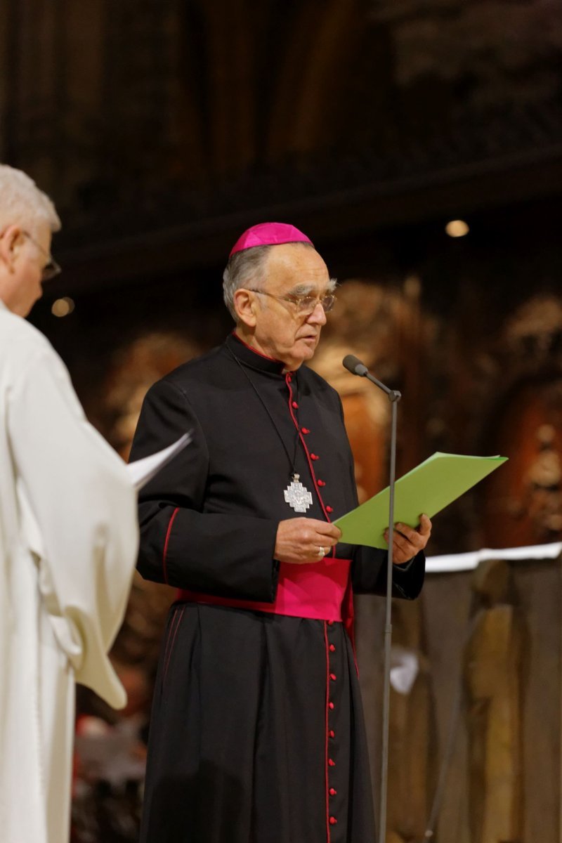 Prière œcuménique pour la sauvegarde de la création. Prière pour la paix par Mgr Georges Pontier © Yannick Boschat / Diocèse de Paris.
