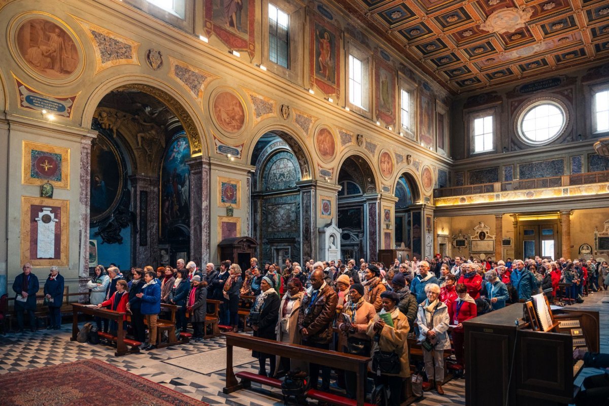 Pèlerinage jubilaire à Rome - 26 février. San Lorenzo in Lucina. © Liam Hoarau / Diocèse de Paris.