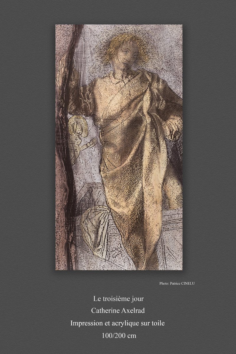 Le Troisième jour. © Catherine Axelrad Impression et acrylique sur toile 100x200cm 