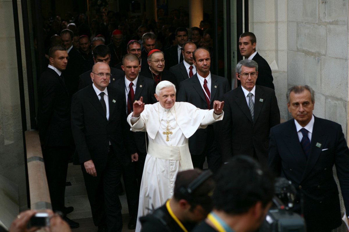 Benoît XVI au Collège des Bernardins. © Alessia Giuliani / Ciric – Reproduction interdite.